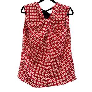 NWT Anne Klein Women's Back Tie Sleevless Blouse in Poppy Red Size Medium